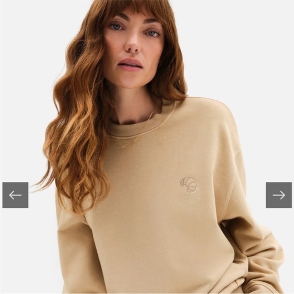 Mate The Label organic cotton sweatshirt. Croissant embroidered. Size XL/XXL.